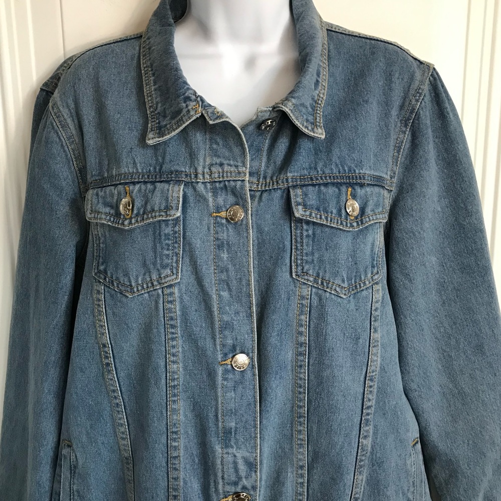 BRIDE Women’s XXL David's Bridal Embroidered Classic Blue Denim Jean Jacket EUC - Picture 10 of 16